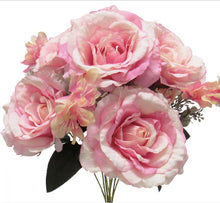 Load image into Gallery viewer, Open Hybrid Rose w/ Eucalyptus Bloom -Pink Bouquet