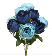 Load image into Gallery viewer, Two Tone Peony Blue Bouquet